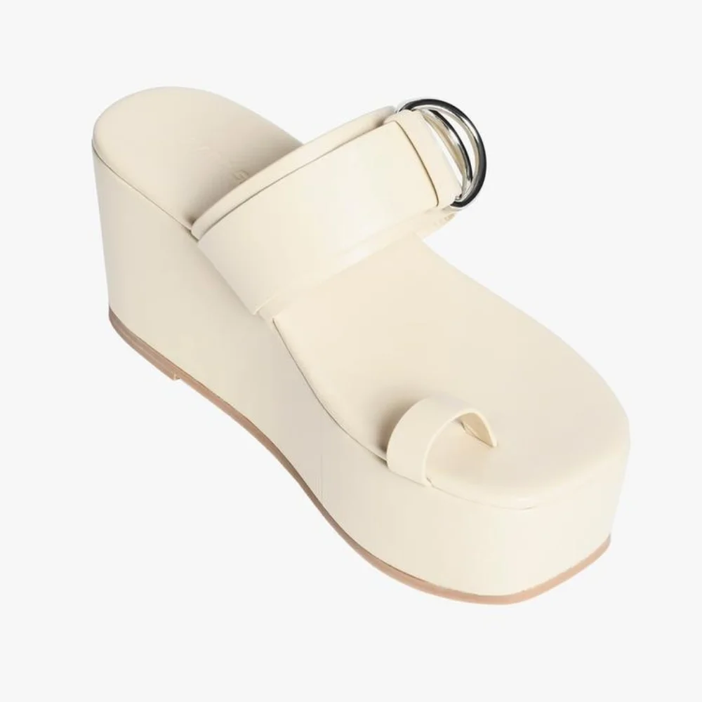 Zara Spiral Limited Edition Collection Leather Wedge Sandals NWT